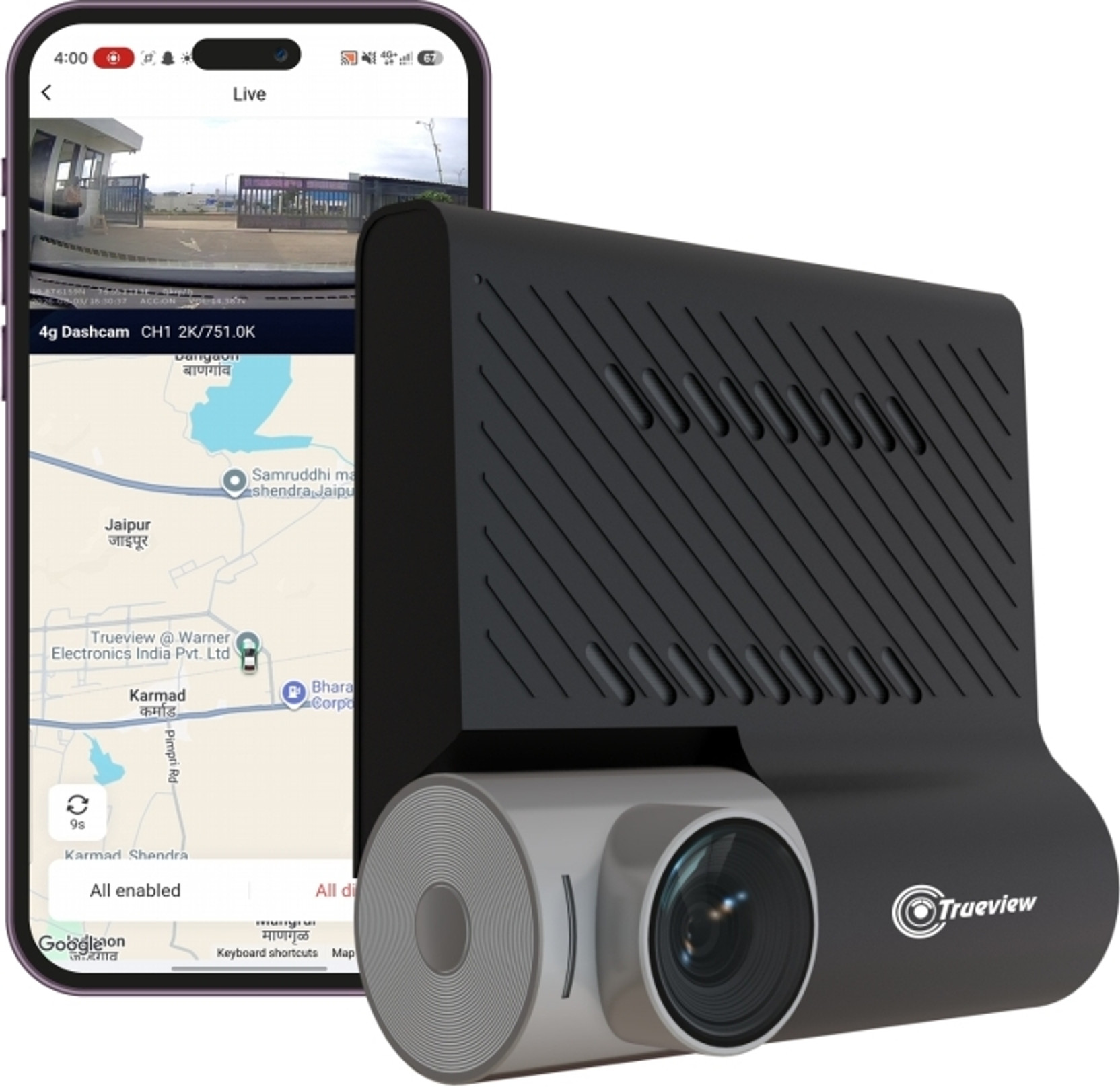 TRUVIEW 4MP 4G Dash Camera GPS Live View Night Vision G-Sensor Car DVR Dashboard Camera System
