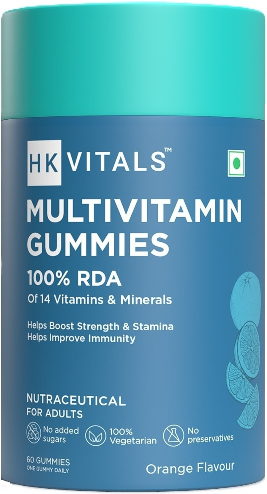 hk vitals Multivitamin Gummies, Orange | Supports Energy, Immunity & Joint Health