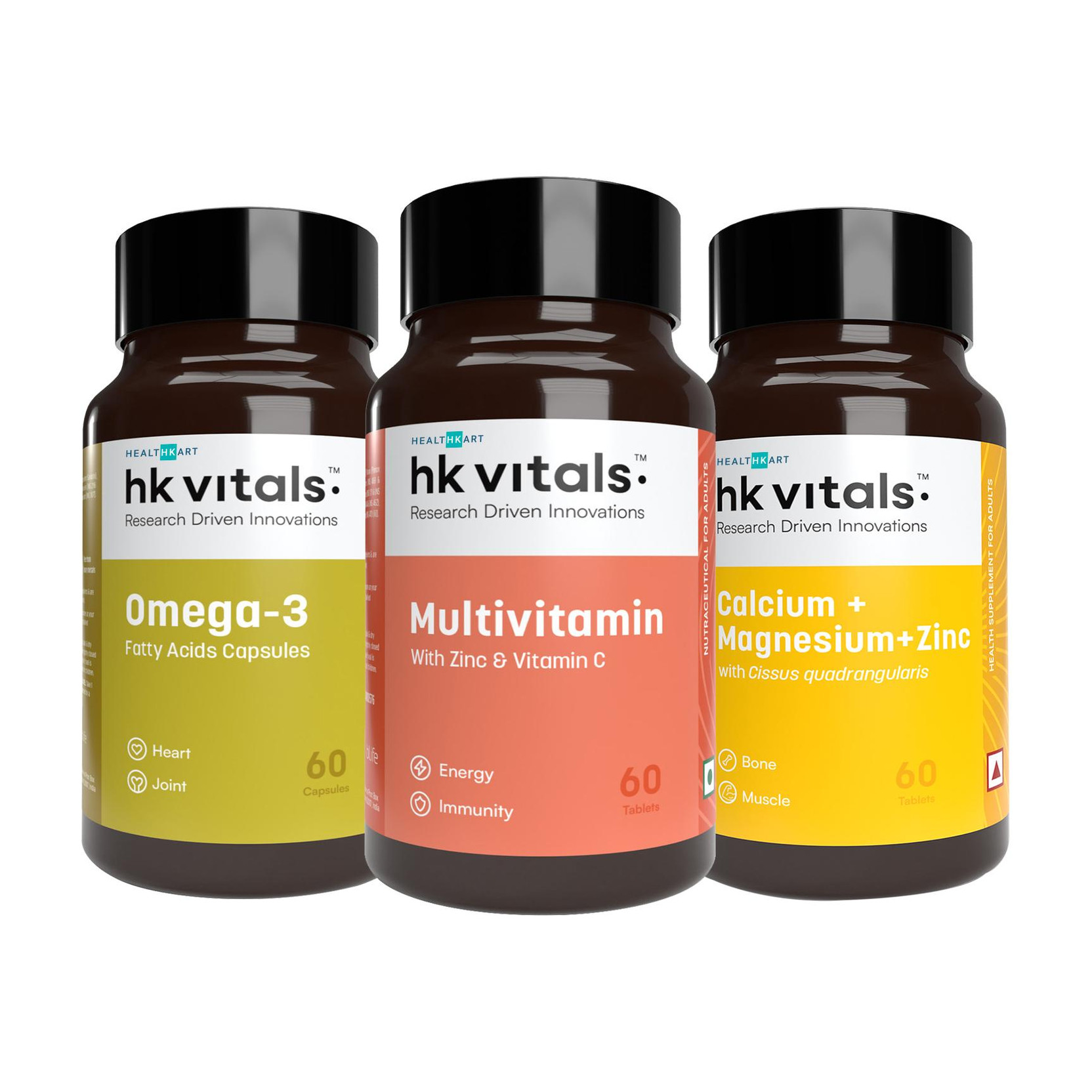 hk vitals Omega 3 + Multivitamin + Calcium, Magnesium & Zinc