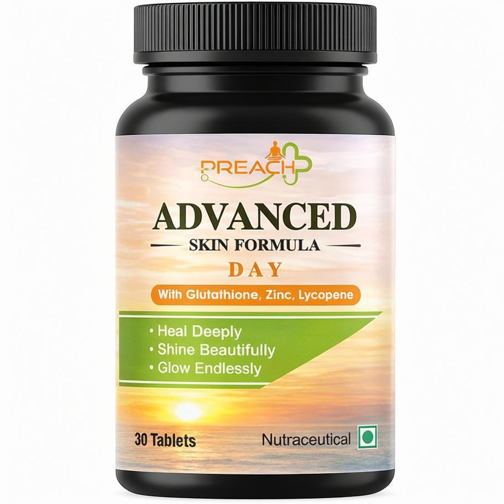 preach pharma Advanced Skin Formula Day Glutathione Vit c Astaxanthin Zinc Vit D3 K2 Lycopen