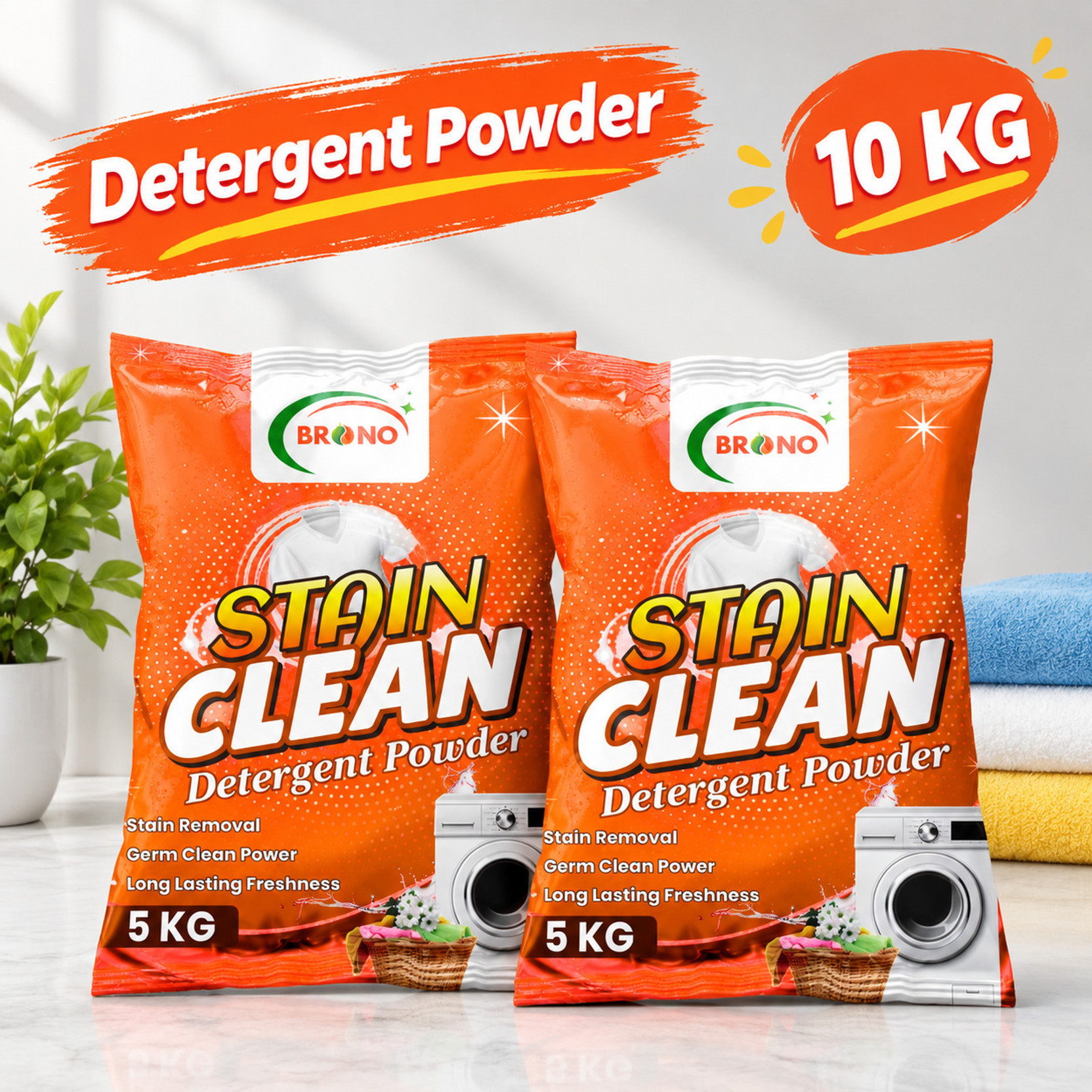 Brono Active Wash Deep Cleaning Detergent Powder Detergent Powder...more