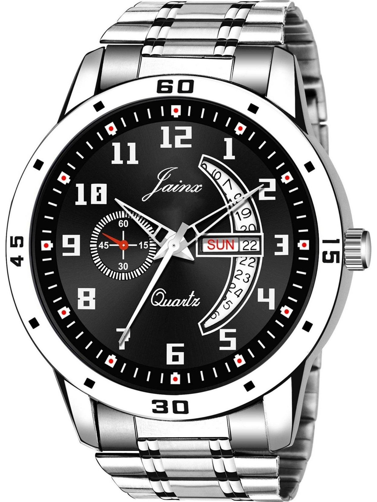 Day & Date Black Dial Steel Chain Analog Watch  - For Men JM7175