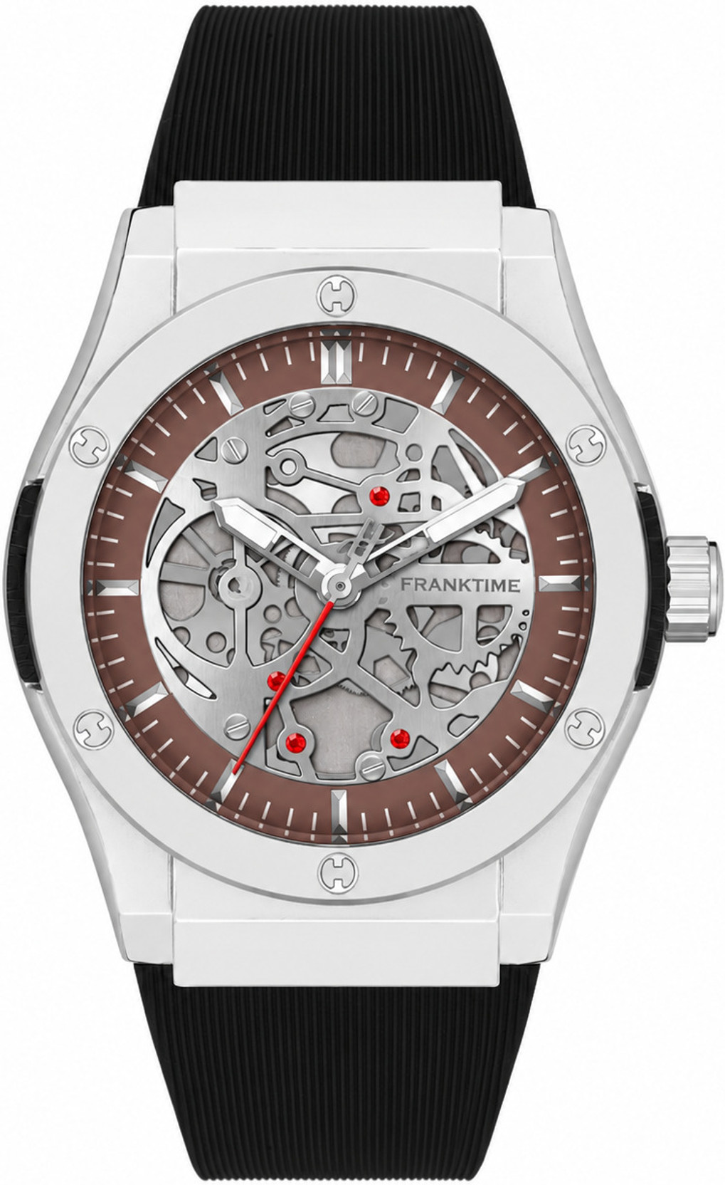 FRANKTIME Men's Printed Skeleton Watch | Luminous Hands & Night G...more