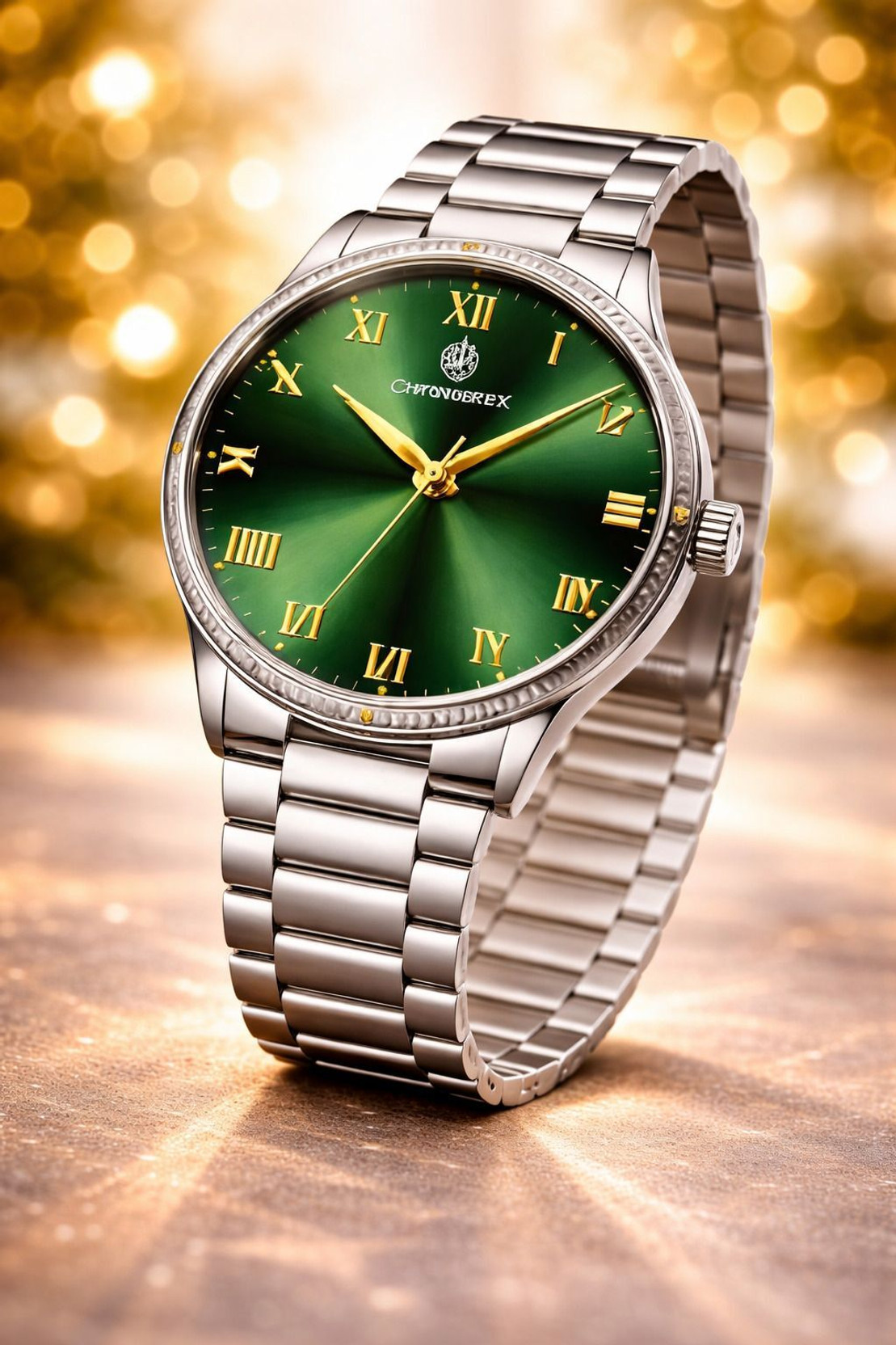 Analog Watch  - For Men Green Dial Luxury watch with Silver chain asttro