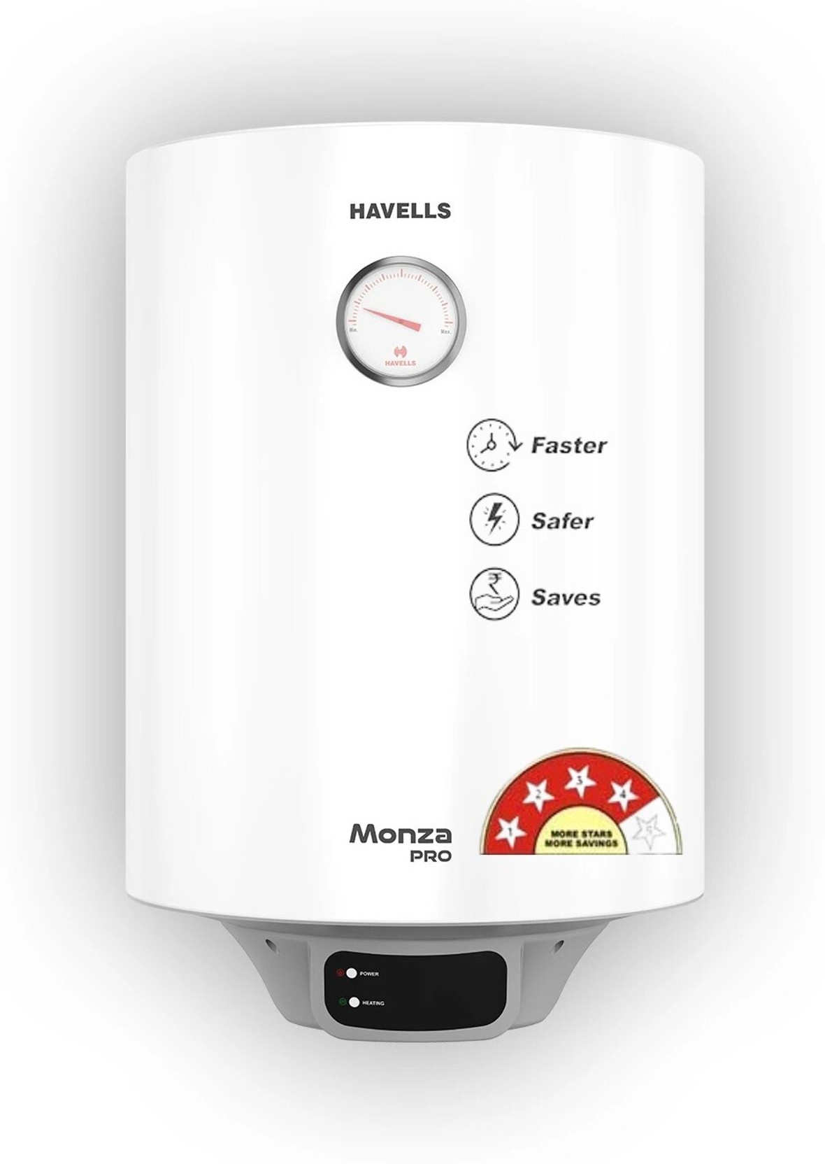 HAVELLS Monza/Monza Pro 10 L Storage Water Geyser | 4 Star BEE Energy Rating | Glassline Tanked