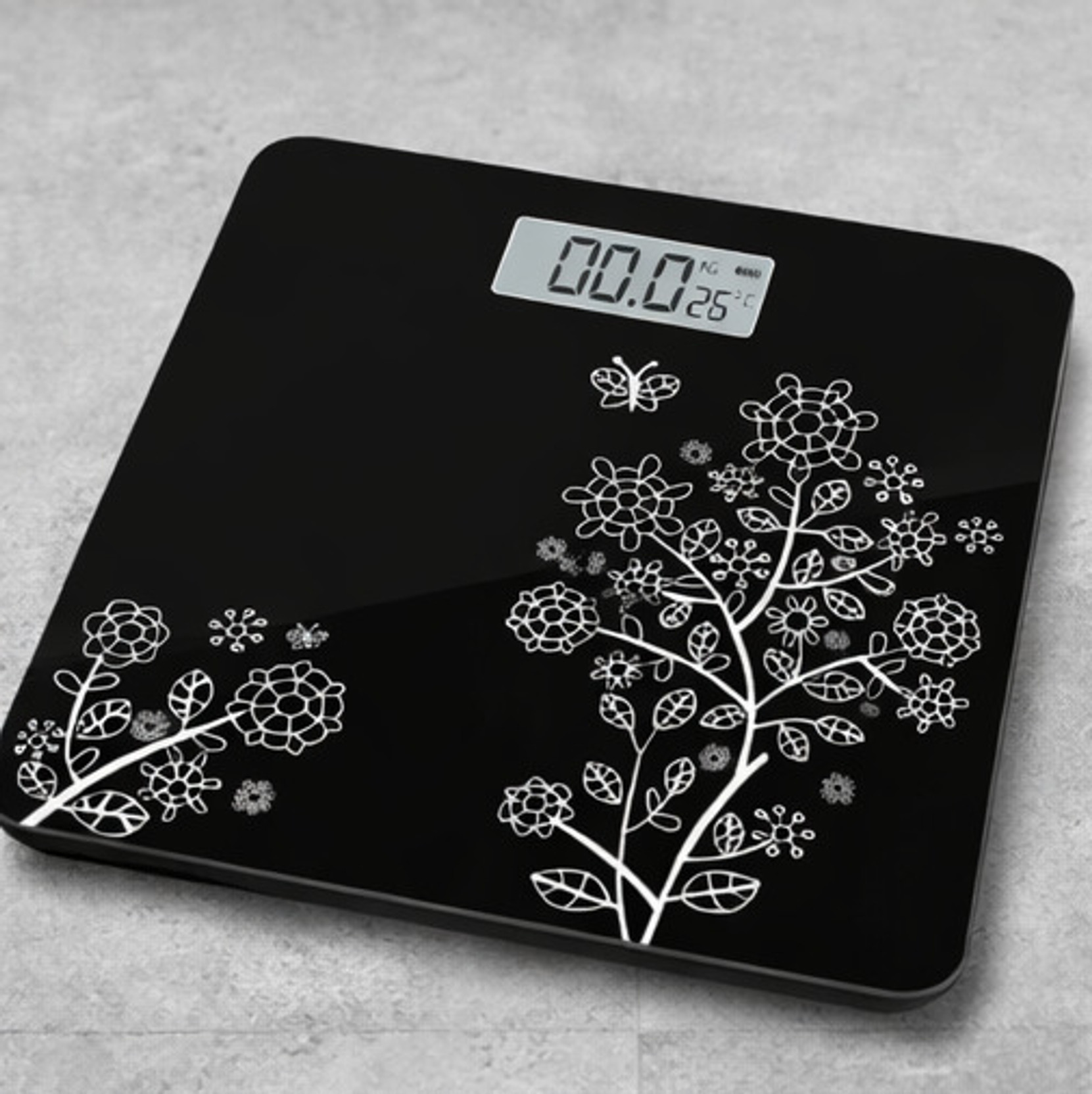 VARKIK Digital Weighing Scale for Body Weight Sleek Black LCD Digital Bathroom Scale Weighing Scale