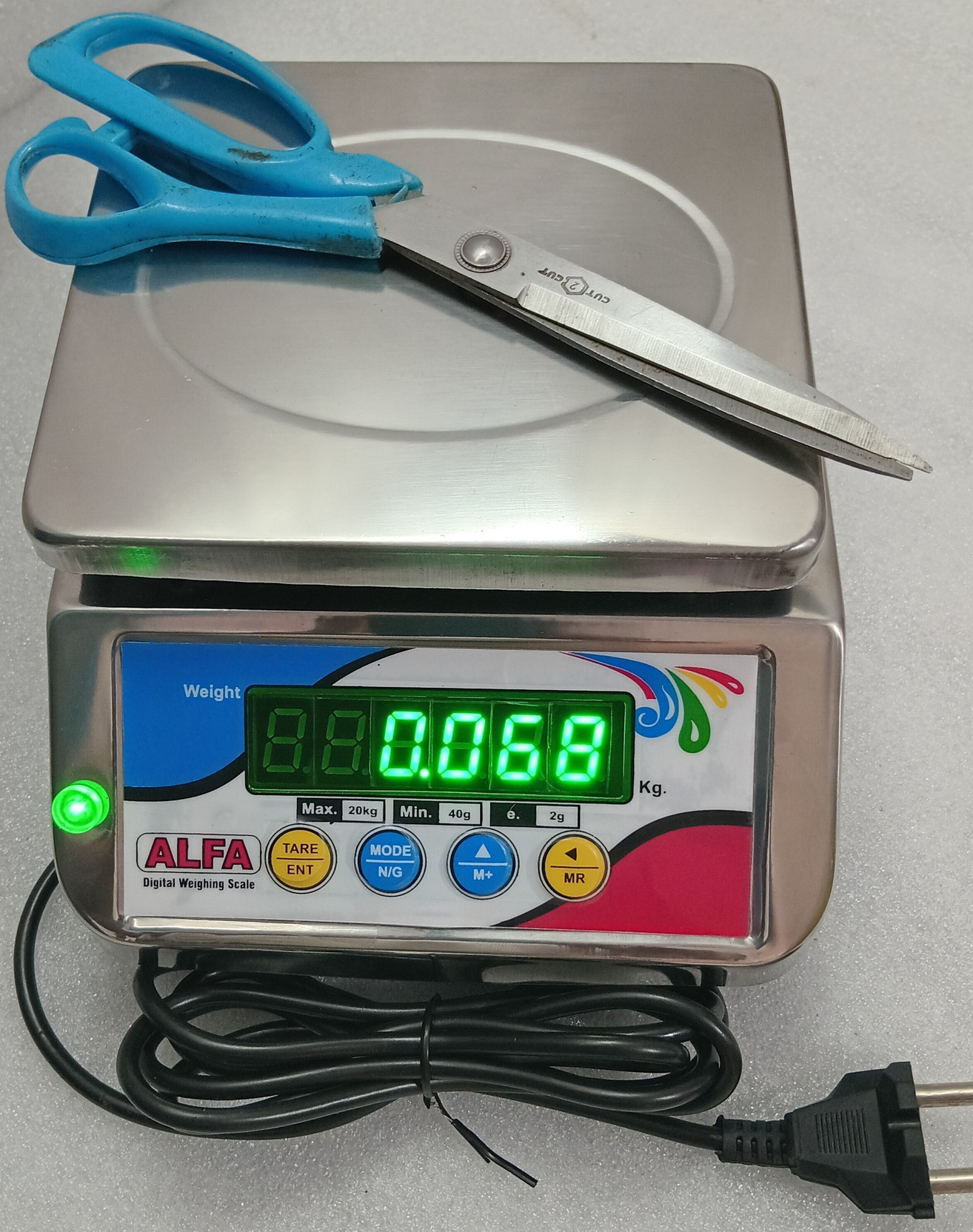 ALFA PLUS MM SS BLACK POWER CORD 10 KG Weighing Scale