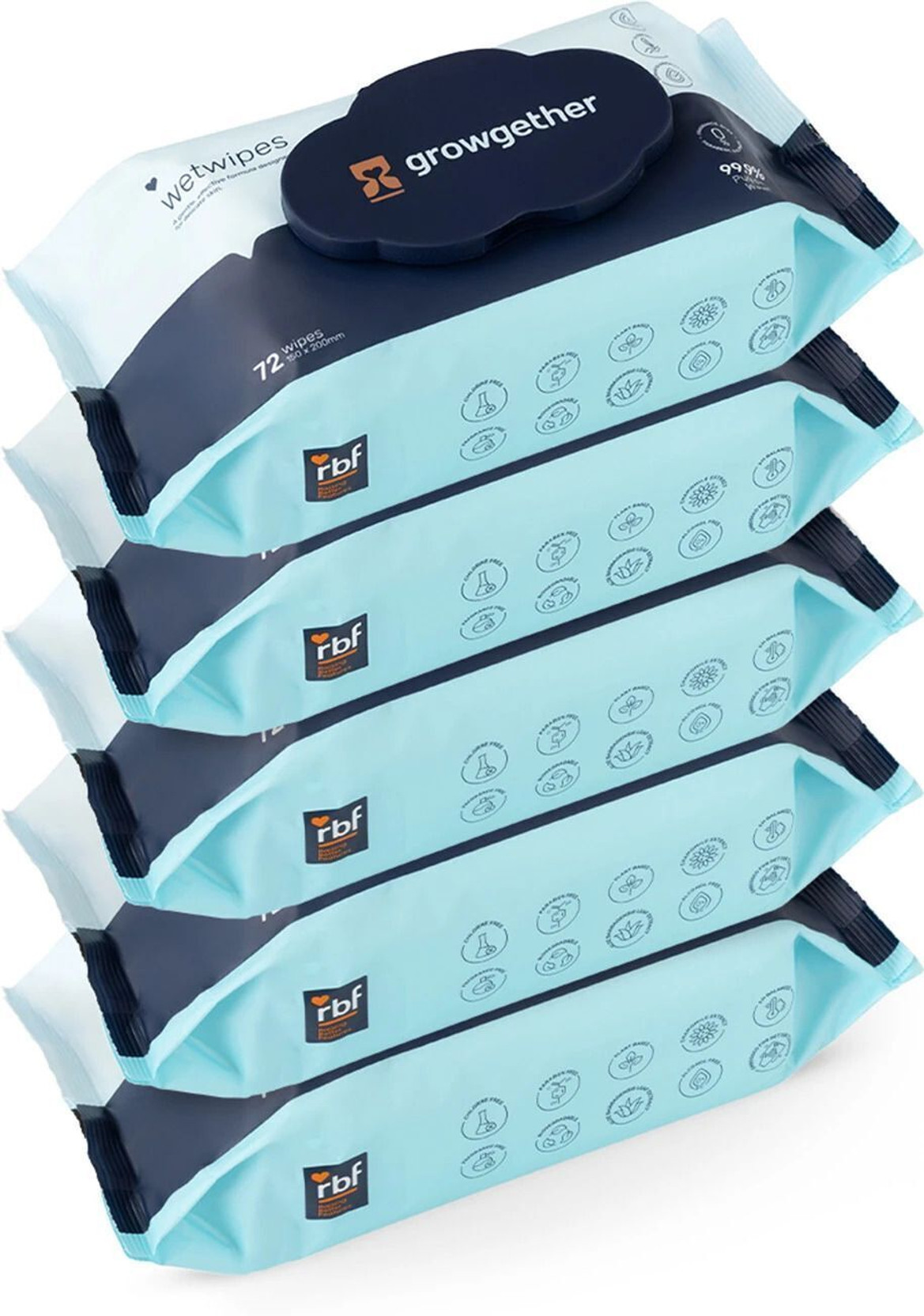 growgether 99.9% Purified Water Baby Wipes With Aloe & Chamomile for Newborns - 360 Wipes