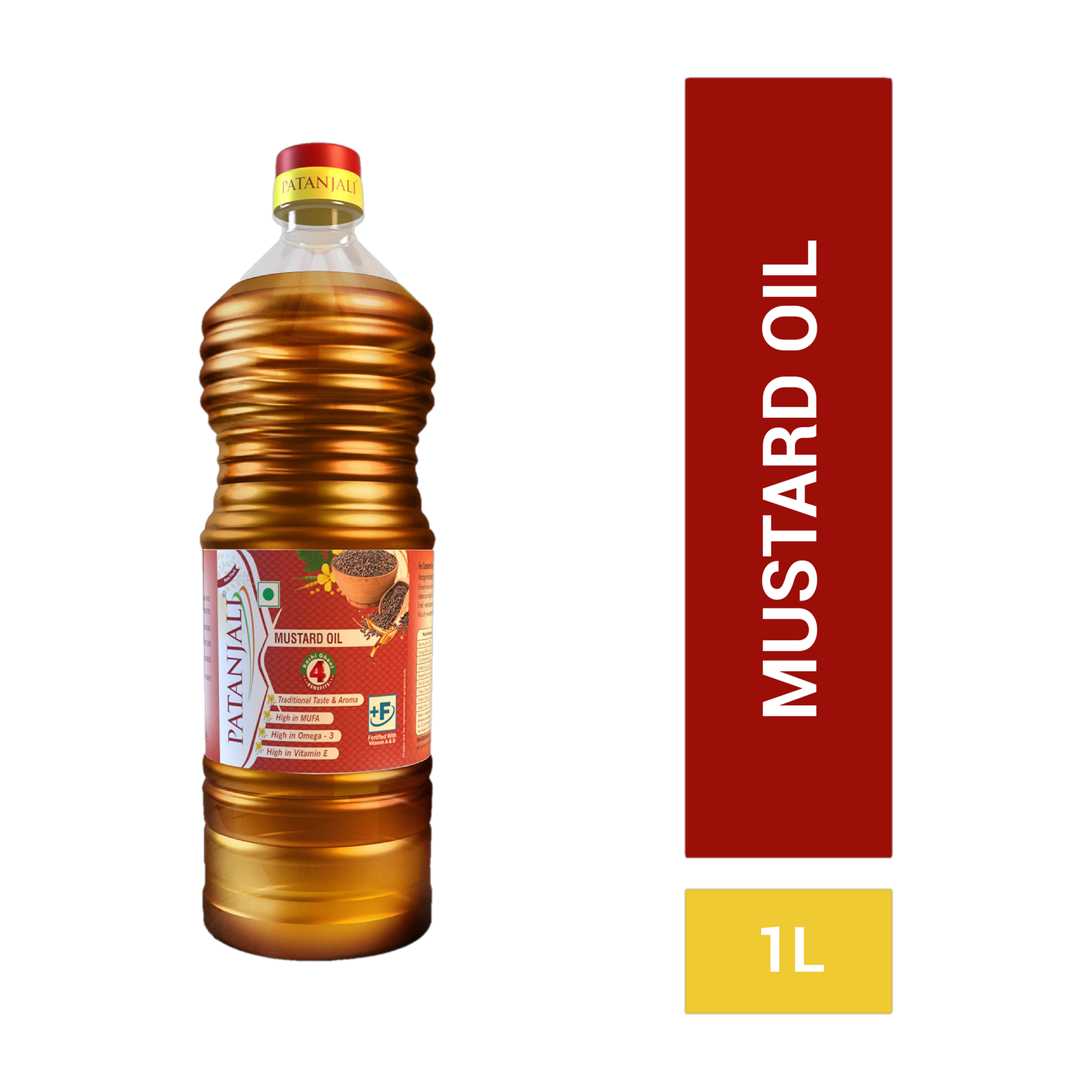 Patanjali Kachi Ghani Mustard Oil 1 L (Bottle)