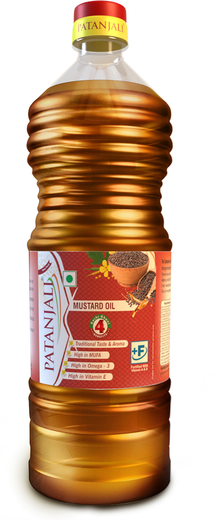 Patanjali Kachi Ghani Mustard Oil 1 L (Bottle)
