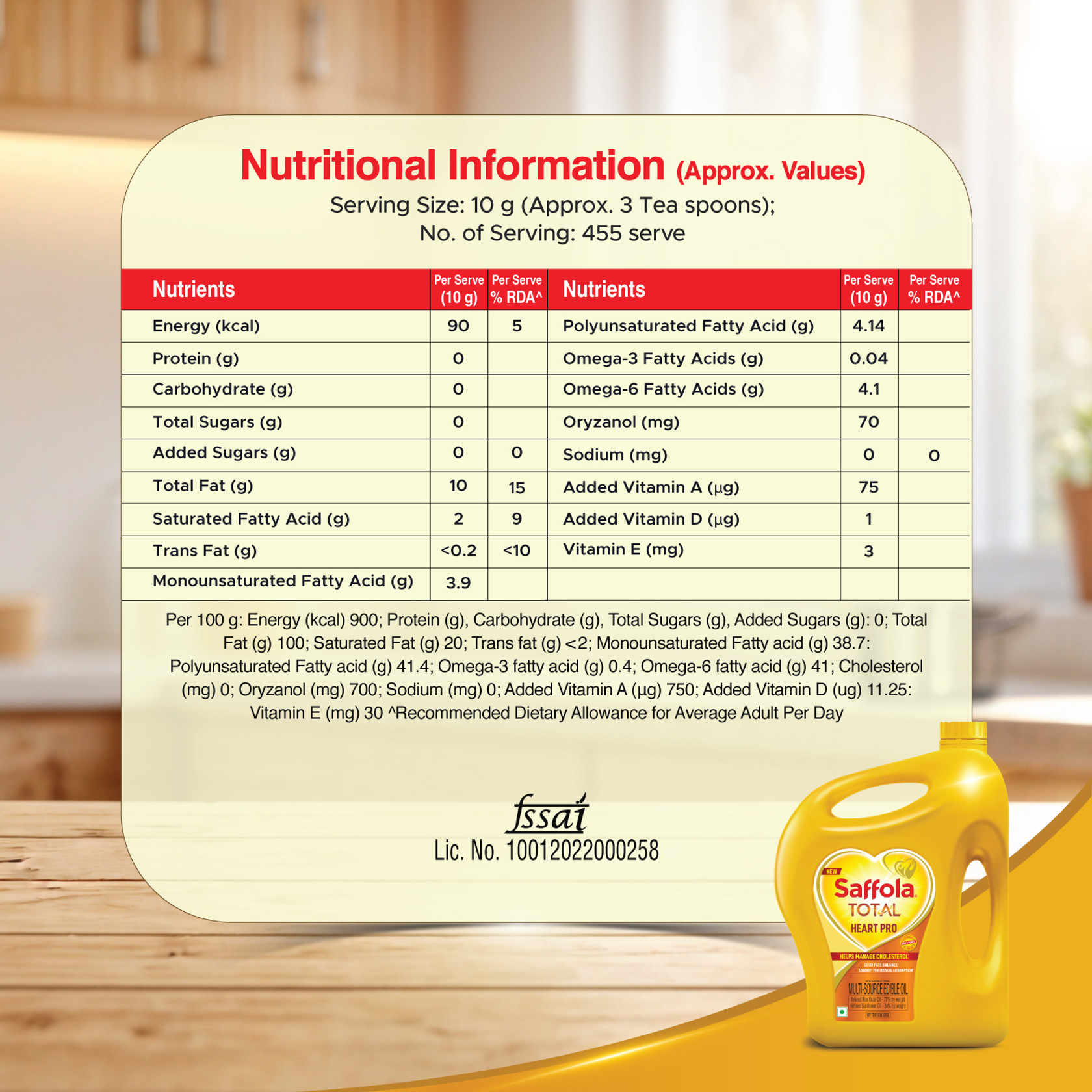 Saffola Total Pro Heart Rice Bran Oil 4.55 Kg