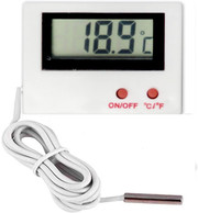 Digital Fridge Thermometer With Probe - Indoor Temp/Humidity Gauge, Min/Max Alert For Freezer & Aquarium