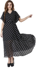 green emerald velvet dress Ramila Maxi Dress Black in Knit Fabric main image 0