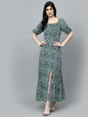 Evermore Women Fit and Flare Green Midi/Calf Length Dress - Buy Evermore  Women Fit and Flare Green Midi/Calf Length Dress Online at Best Prices in  India | Flipkart.com