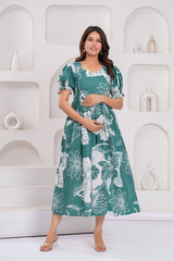 knee length dresses for ladies Yellow and Half White Bahubali Brocade and Plain Georgette Womens Wear –  Anveshana Clothing main image 1