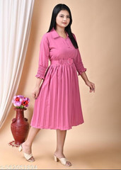 maxi dress with collar Stand-Collar Lantern-Sleeve Corset-Pleat Maxi Dress Ivory Oat / M