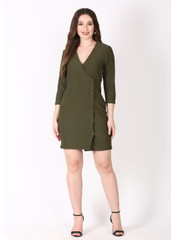 forever 21 dark green dress Strapless Satin Lace-Up Mini Dress EMERALD / M main image 1