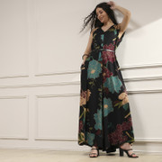 biba green dress Biba Green Cotton Floral Printed Anarkali Suit Set – Roop Darshan main image 1