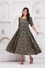 BAHUBALI CREATION Women Fit and Flare Grey Knee Length Dress - Buy BAHUBALI  CREATION Women Fit and Flare Grey Knee Length Dress Online at Best Prices  in India | Flipkart.com