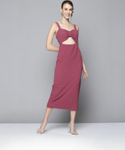 black side split maxi dress DIDU