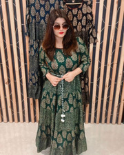 green emerald velvet dress Olive Green Embellished Evening Dress With Trail main image 1