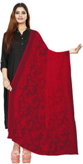 RANI SAAHIBA Dupatta da donna in chiffon ricamato, BEIGE, taglia