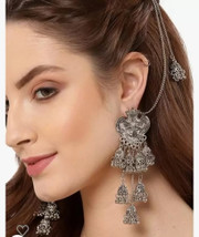 Buy Shreyadzines Designer Traditional Oxidized Silver Kashmiri Style Jhumka Jhumki Earrings Alloy Drops & Danglers Online At Best Prices In India - Foto 9