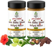 Amla Reetha Shikakai, Bhringraj et poudre d'hibiscus pour cheveux, 200