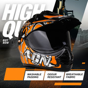 AutoGREEN X7 Alien Motocross with PC Visor Stylish Graphics Unisex Motorbike  Helmet - Buy AutoGREEN X7 Alien Motocross with PC Visor Stylish Graphics  Unisex Motorbike Helmet Online at Best Prices in India -