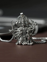 Generic Sterling zilver (92,5% zuiverheid) God Hanuman (grote maat) hanger voor mannen puur zilveren heer Bajrang Bali medaillon voor goede gezondheid en rijkdoms
