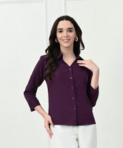 トップス FWM UNDERGROUNDYOKO SHIRT PURPLE size S Violet-Grape Purple Plain Solid Formal Premium Cotton Shirt For Men