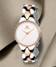 ALRIC Girls Watches Cubic Girls Watch Diamond Studded Gold &White