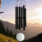 Carillon Éolien Nature's Melody Aureole – 91 Cm, Noir Mat, Son Doux Et Durable