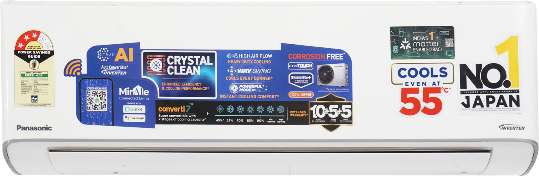 Panasonic CS/CU-EU12BKY3FM 1.0 Ton 3 Star AC