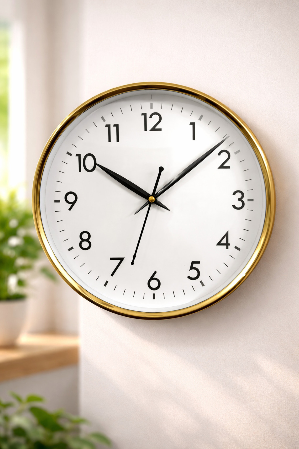 Fams Analog 26 Cm X 26 Cm Wall Clock (Gold, With Glass, Standard)