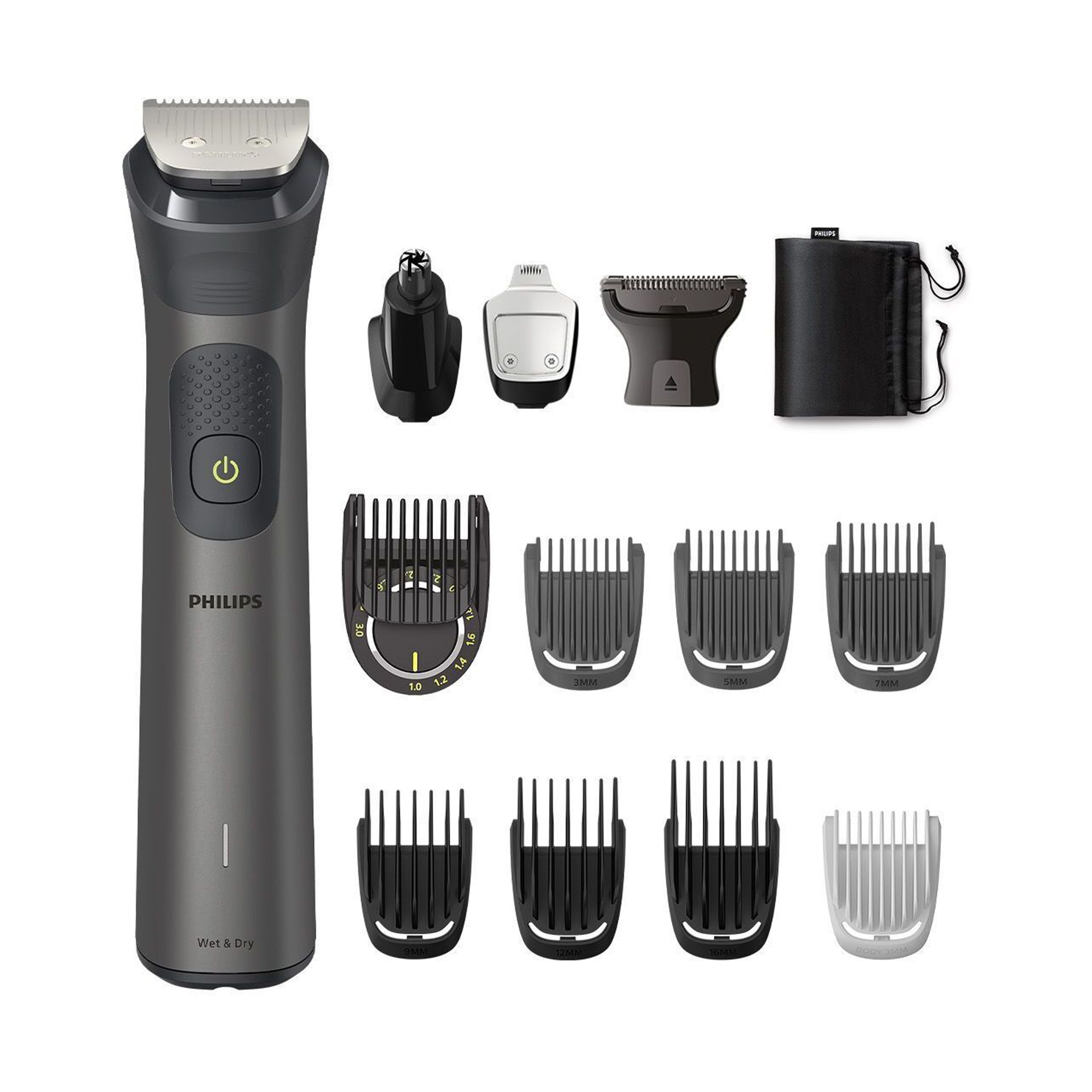 PHILIPS MG7920/65, 13 in 1 Multigroomer, Patented Twin Trim Tech Fully Waterproof Trimmer 120 min  Runtime 17 Length Settings