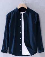 Men Slim Fit Solid Mandarin Collar Casual Shirt Best Price ₹369/-