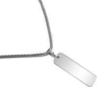 Somya CreationStylish Silver 3D Vertical Bar Cuboid Stick Locket Pendant  Necklace Silver, Rhodium Alloy Locket Set