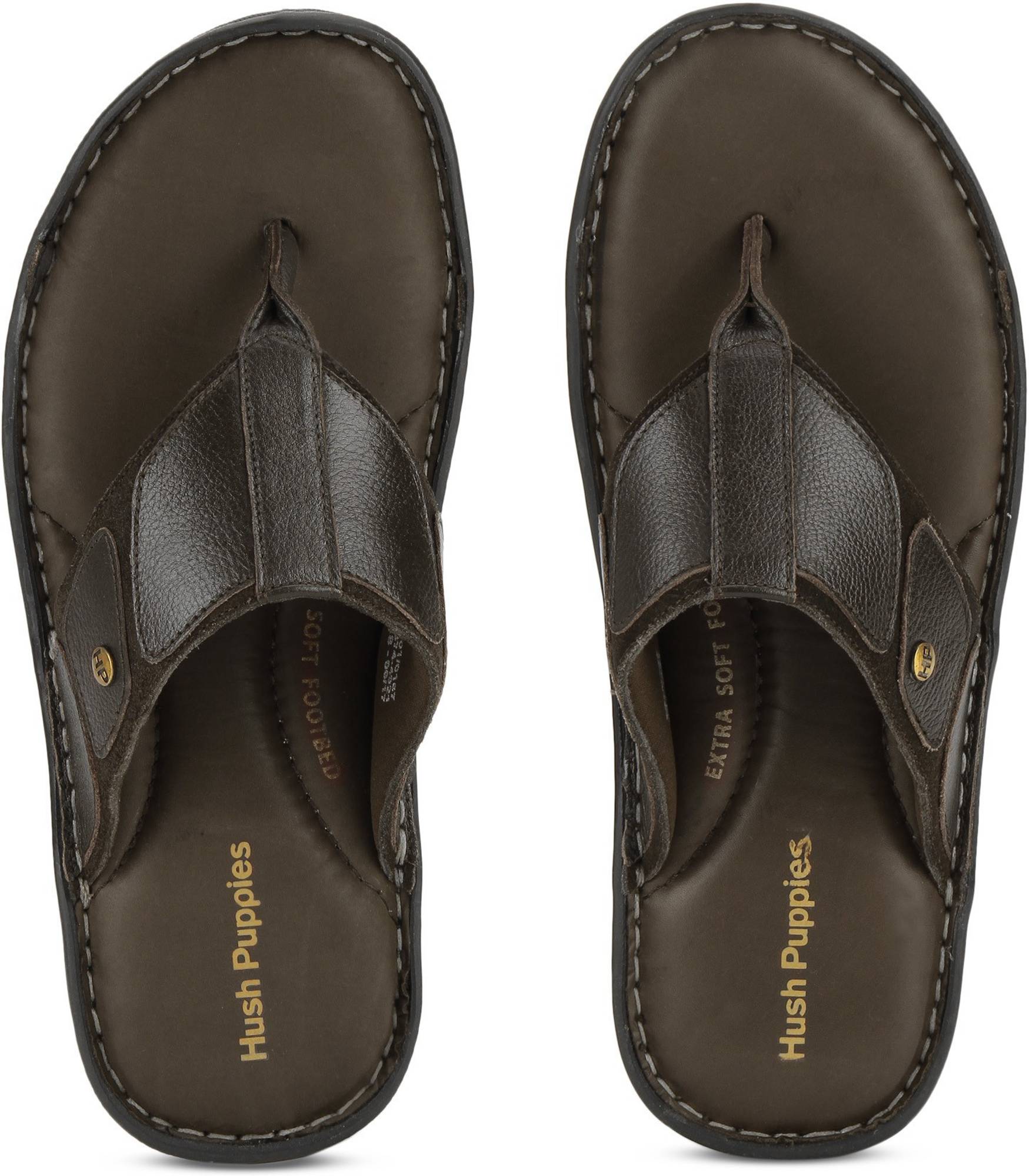 Hush puppies men's rebound leather flip flops thong sandals top