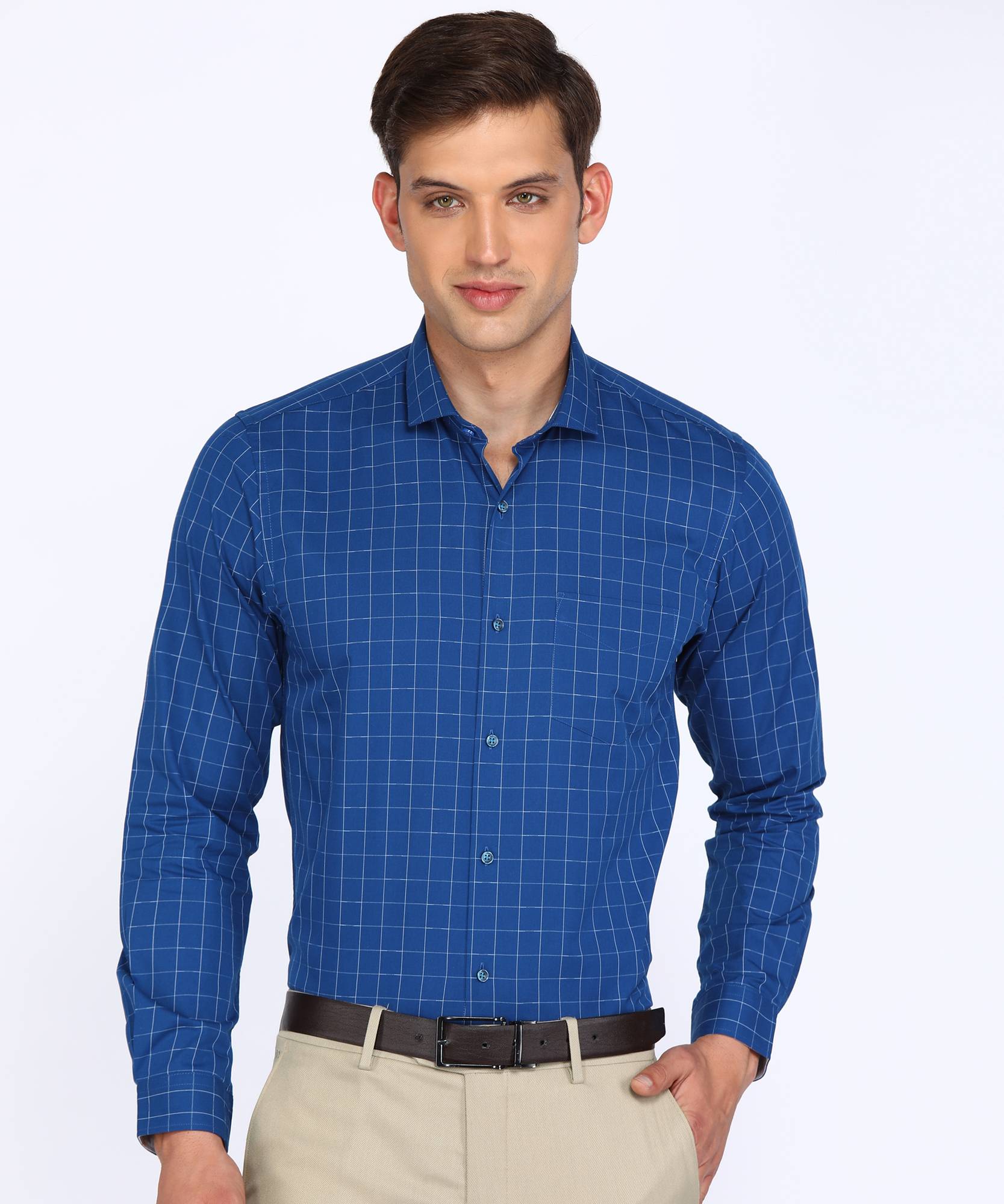 PETER ENGLAND Slim Fit Men Light Blue Trousers Buy PETER ENGLAND Slim