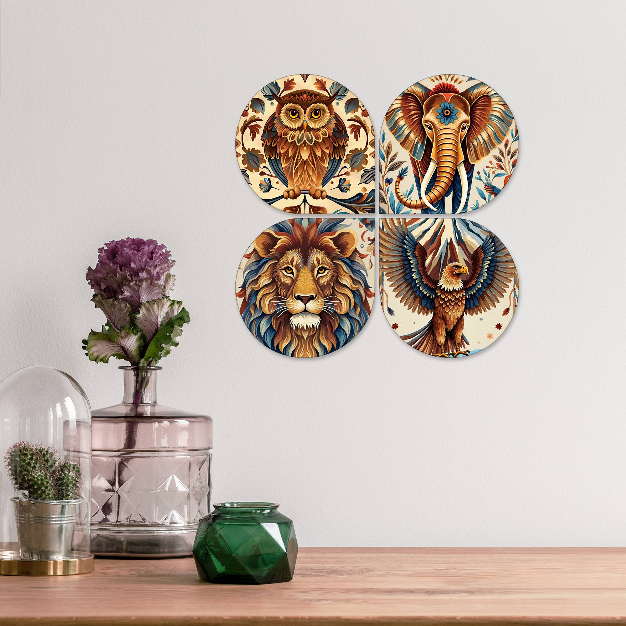 Traditional Animal Mdf Wooden Decorative Handcrafted Wall Hanging