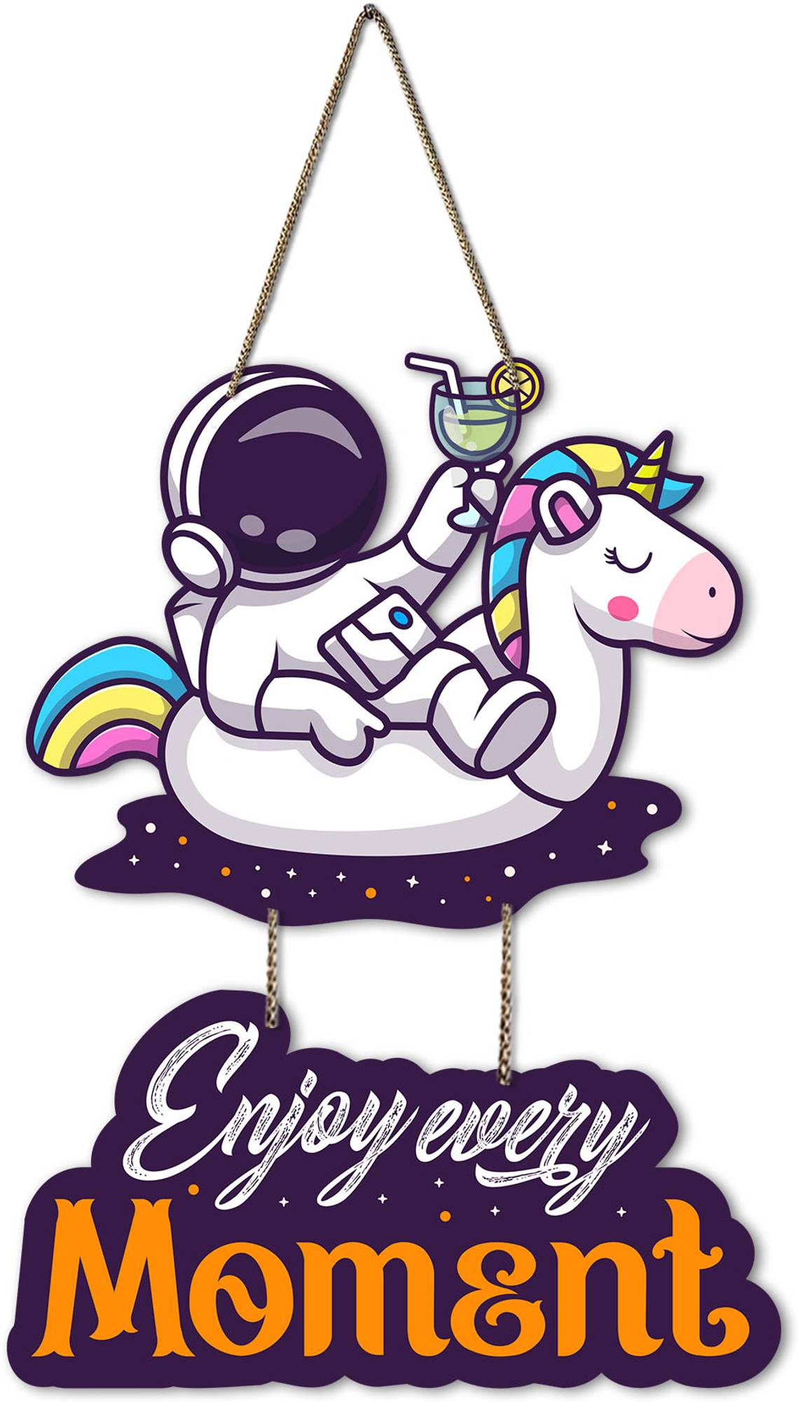 Cartoon Astronaut Wooden Wall Hanger with Quotes for Wall Decor Gifts