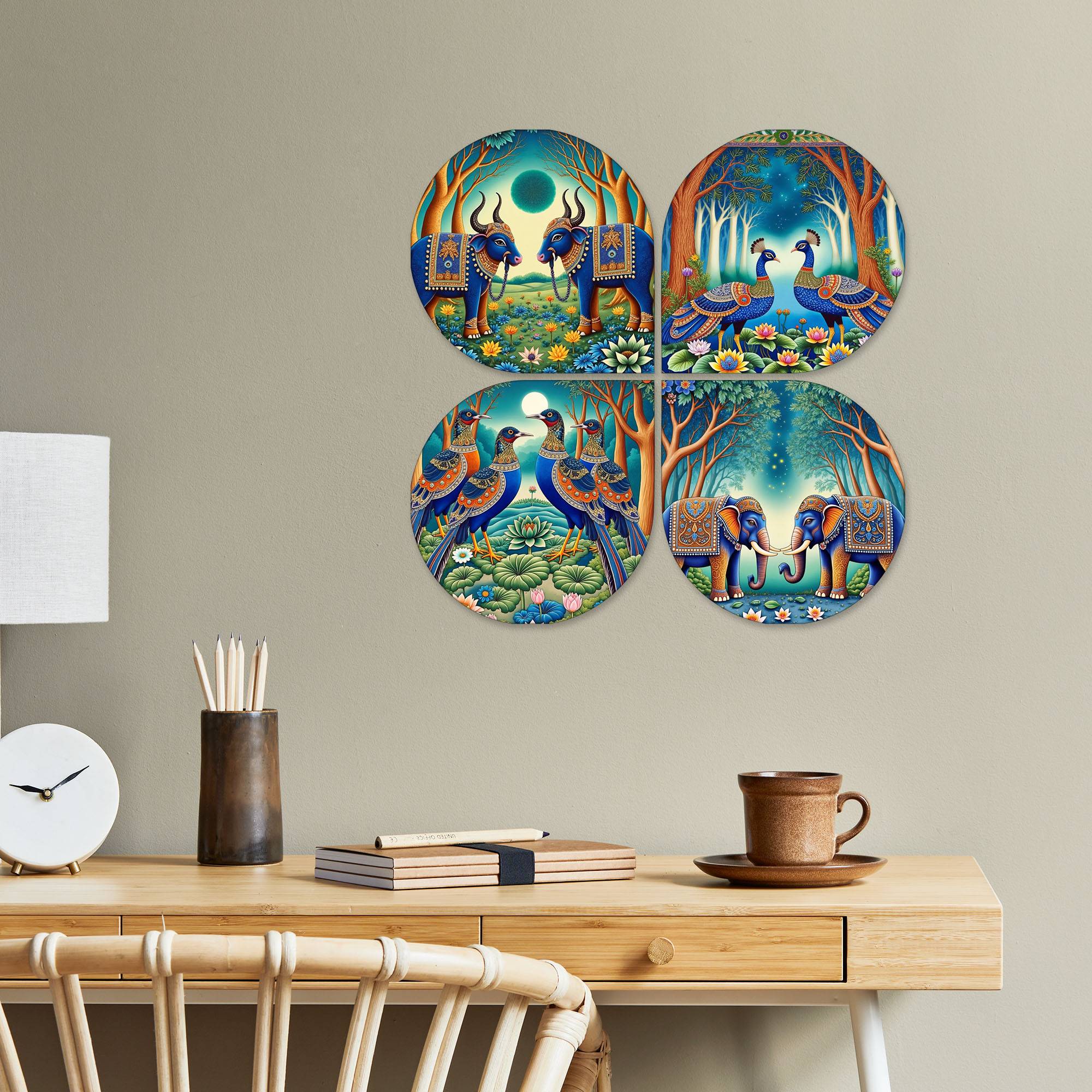 Aesthetic Animals Wooden Handcrafted Mdf Decorative Wall Hanging