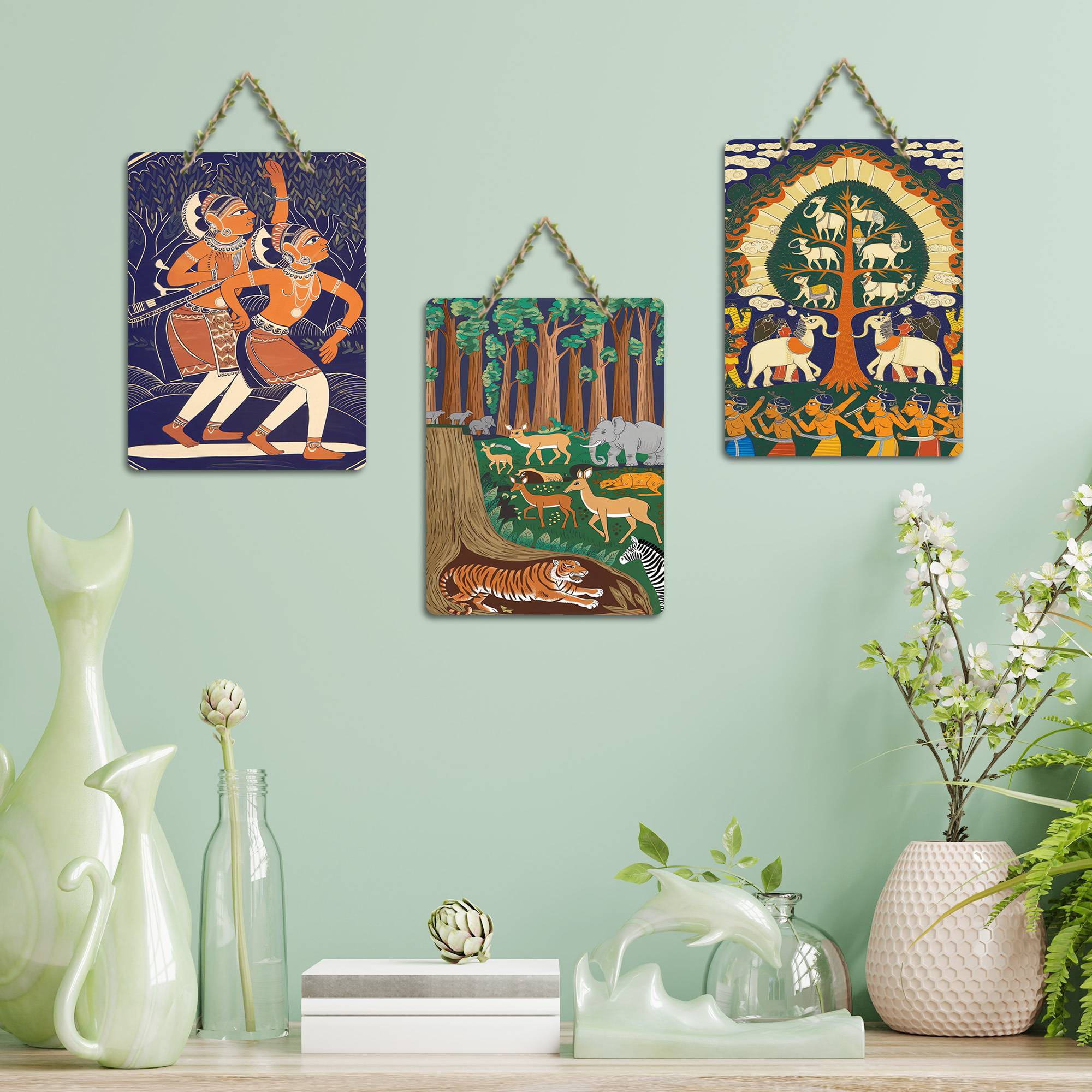 Folk Art Wall Hanging Home Decorative Wall Art for Living room