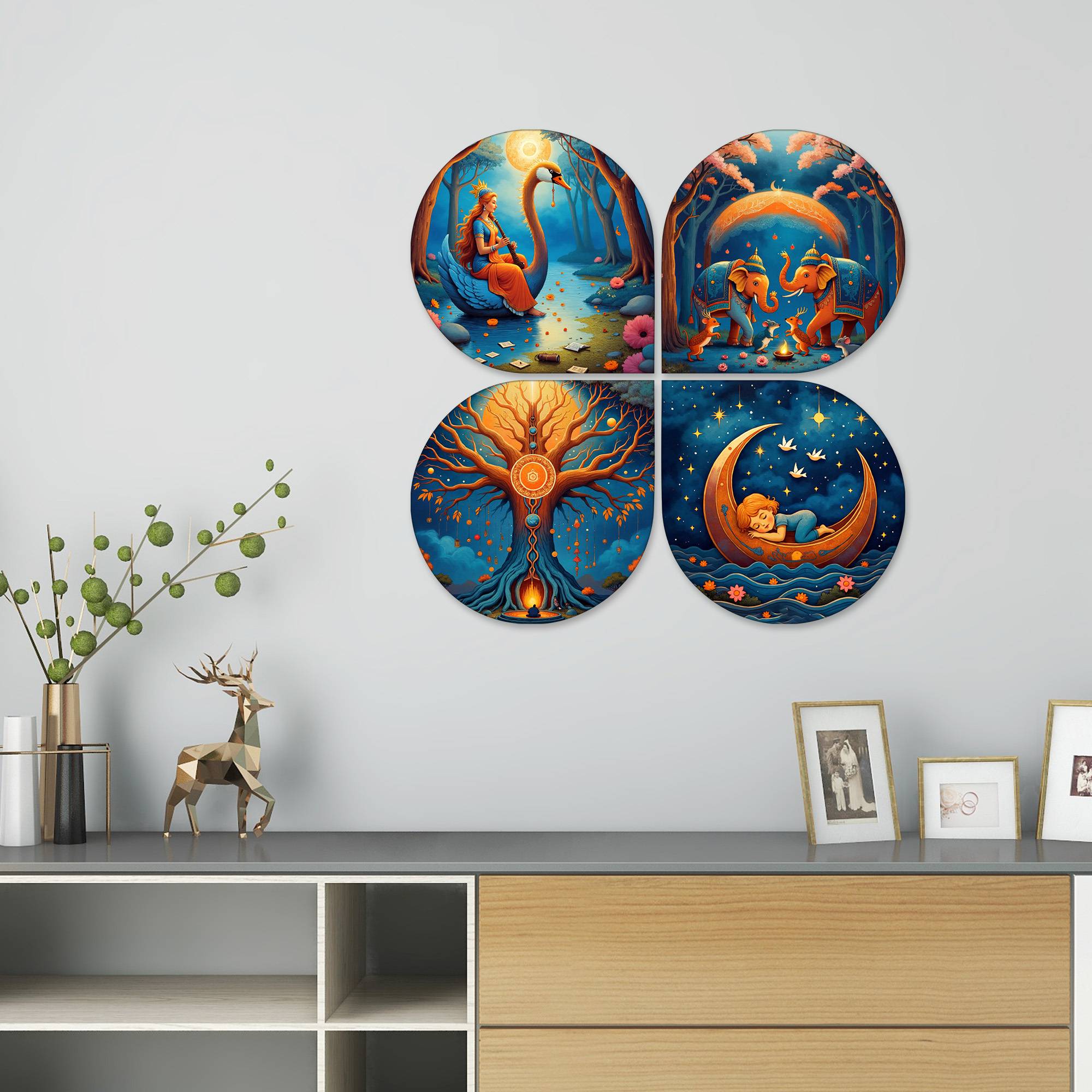 Spiritual Handcrafted Mdf Wooden Wall Hanging For Home Decoration