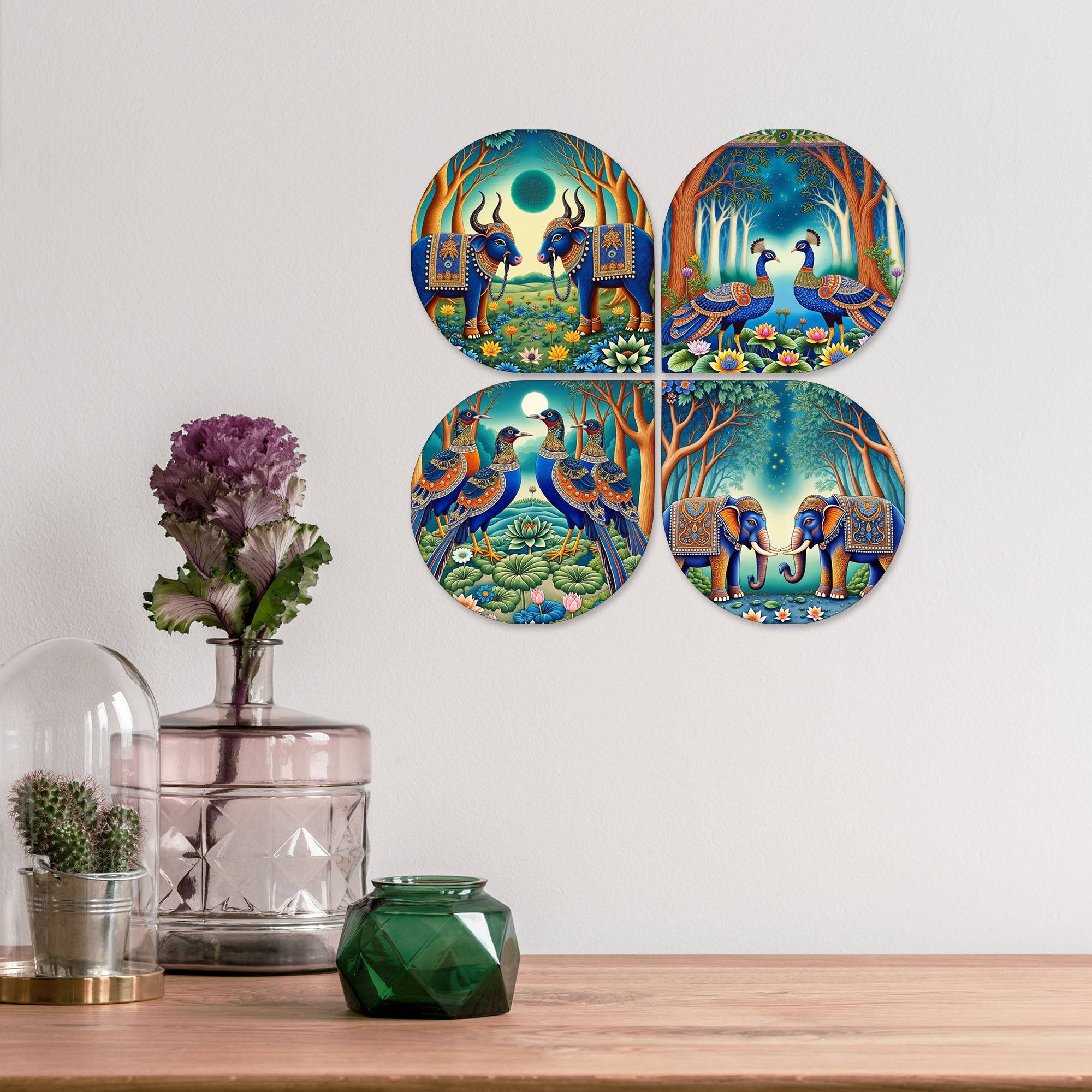 Aesthetic Animals Wooden Handcrafted Mdf Decorative Wall Hanging