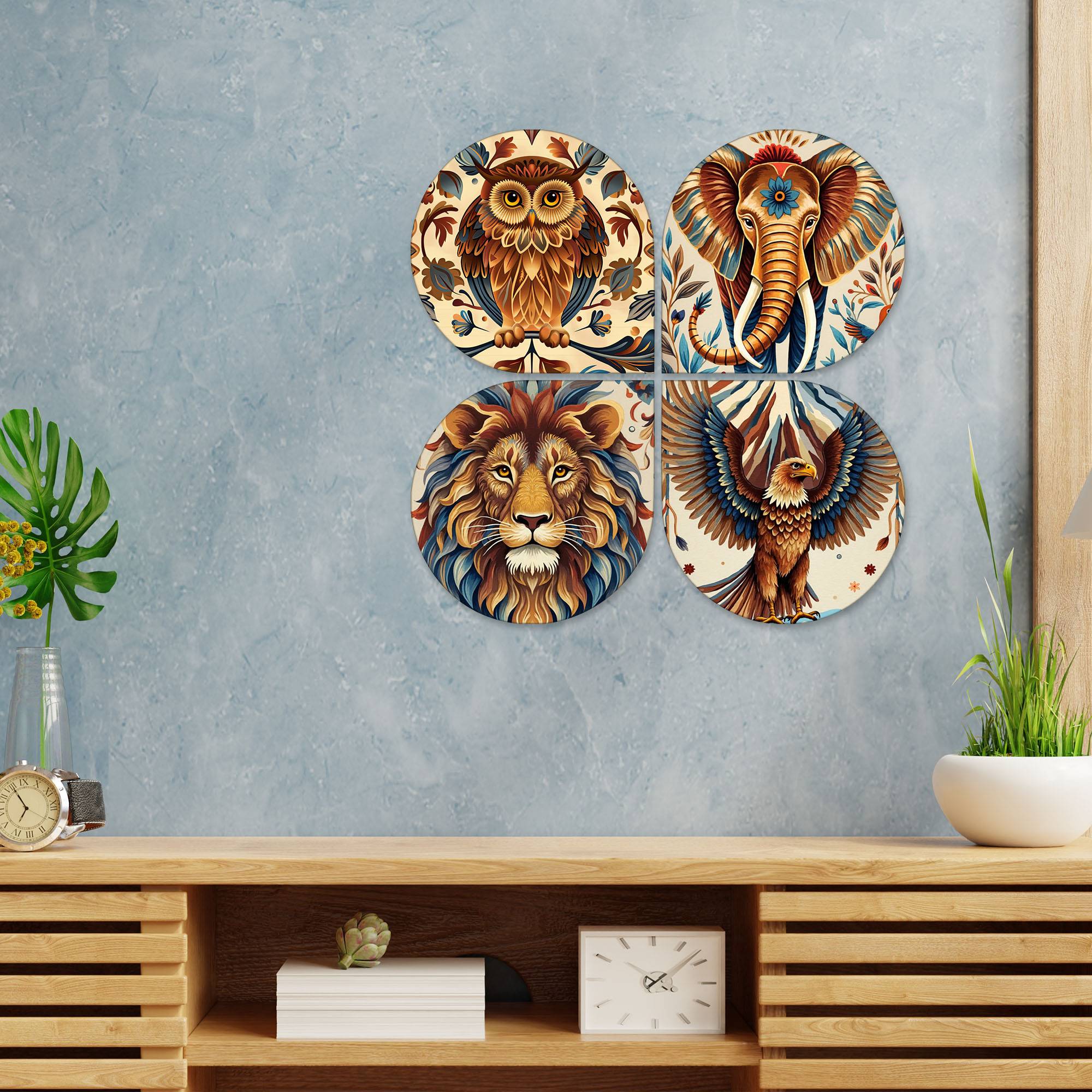 Traditional Animal Mdf Wooden Decorative Handcrafted Wall Hanging