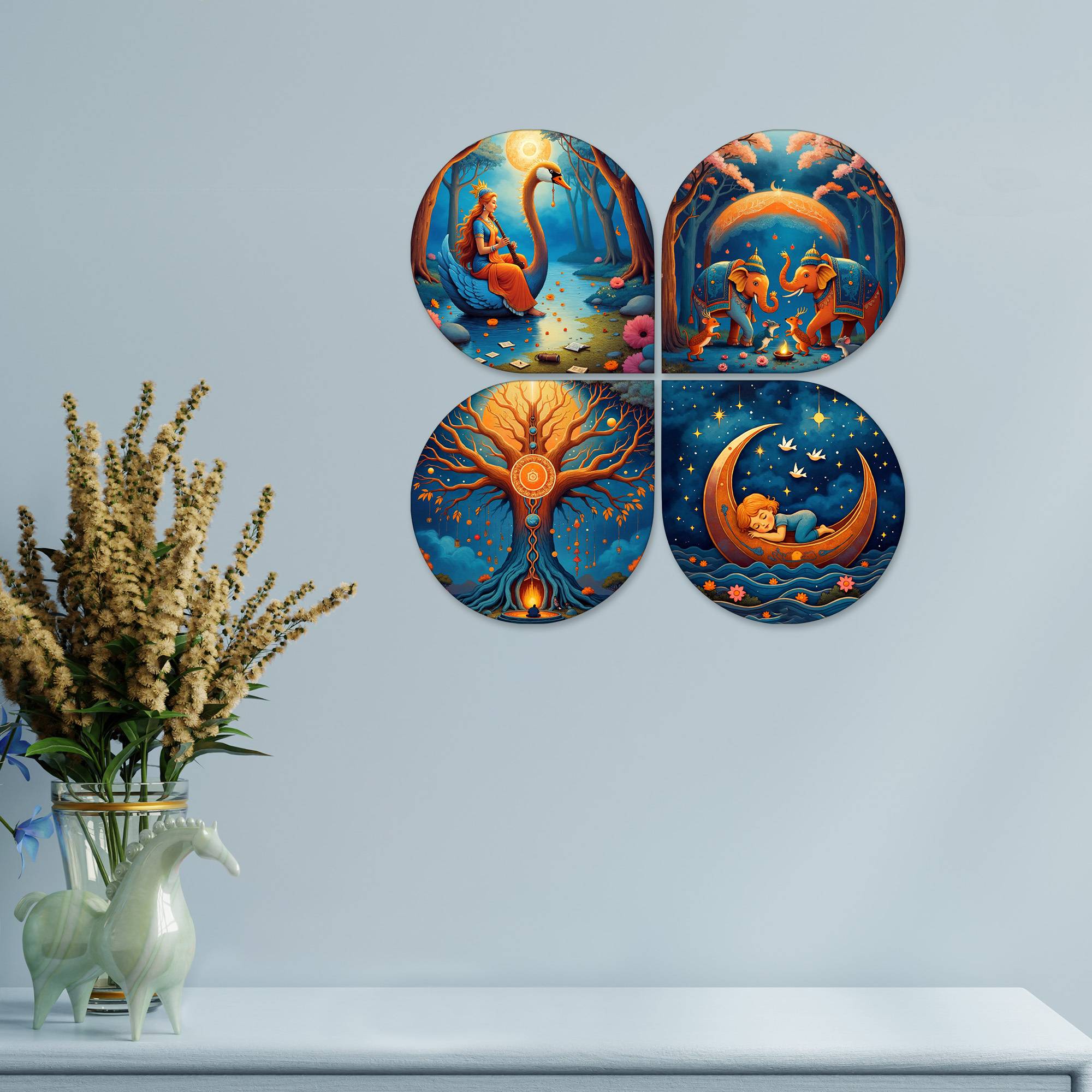 Spiritual Handcrafted Mdf Wooden Wall Hanging For Home Decoration