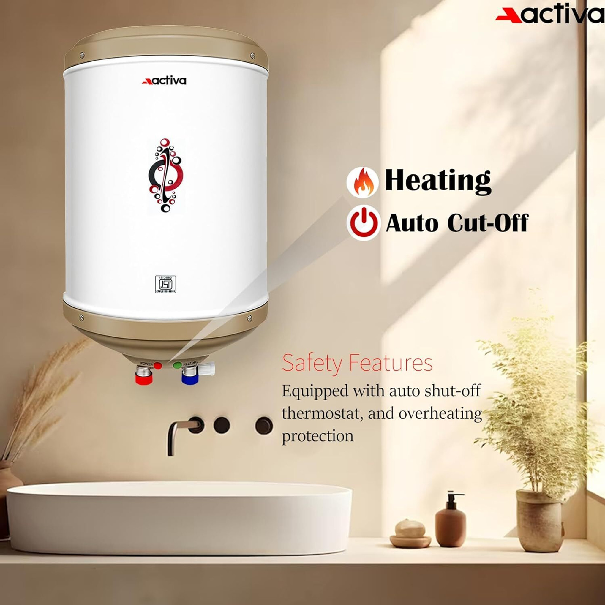 ACTIVA 10L Storage Water Geyser 2999W Anti-Rust Stainless Steel Tank