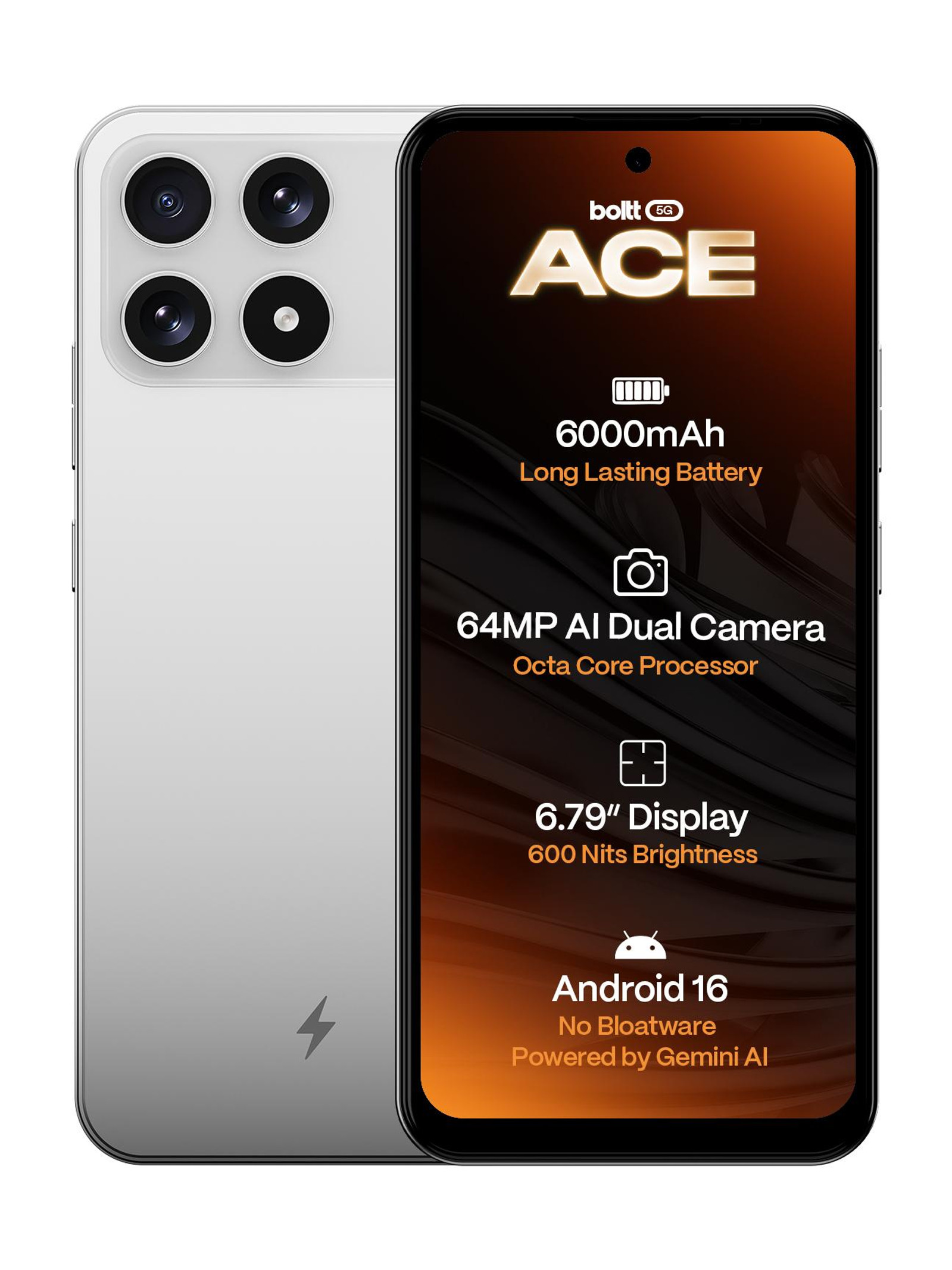 BOLTT ACE 5G | Unisoc T8200 Octa Core | 6.79" HD+ 12